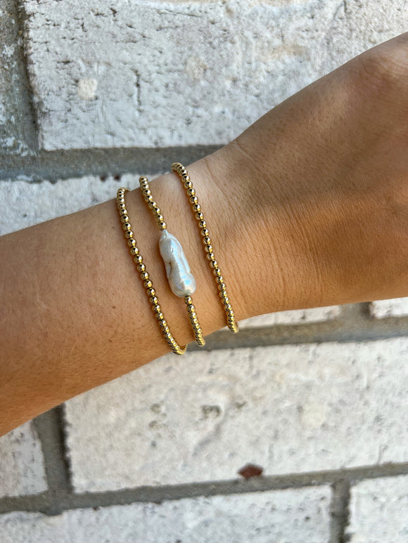 Oblong Pearl Bracelet