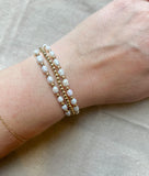 Beaded Gold & Pearl Bracelet