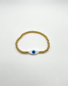 4mm Gold Evil Eye Bracelet