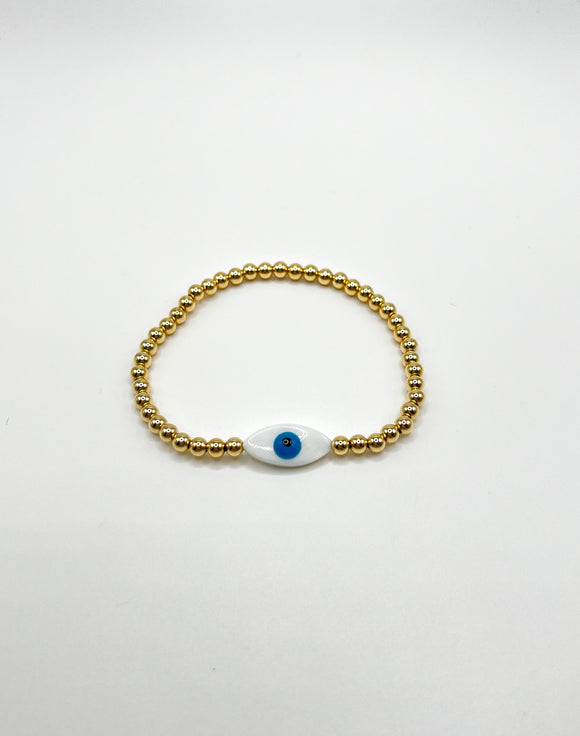 4mm Gold Evil Eye Bracelet