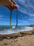 Natural Blue & Green Beaded Necklace