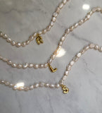 Bubble Letter Pearl Necklace