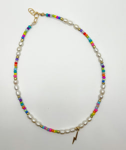 Beaded Pearl Necklace - Bolt