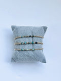 3mm Mix of Chrysocalla & Gold Bracelet