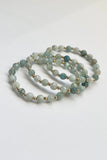 Gold & Aquamarine Beaded Bracelet - 6mm