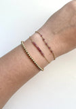 Pink Tourmaline Beaded Bar Bracelet