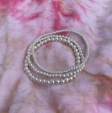 Sterling Silver Beaded Bracelet - 4mm