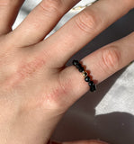 Black Tourmaline Beaded Ring