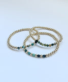 3mm Mix of Chrysocalla & Gold Bracelet