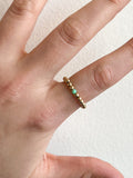 3mm Gold Beaded Ring - Light Green Opalite