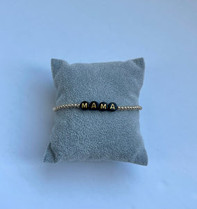 Custom Beaded Letter Bracelet - Gold