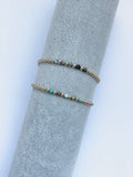 3mm Mix of Chrysocalla & Gold Bracelet